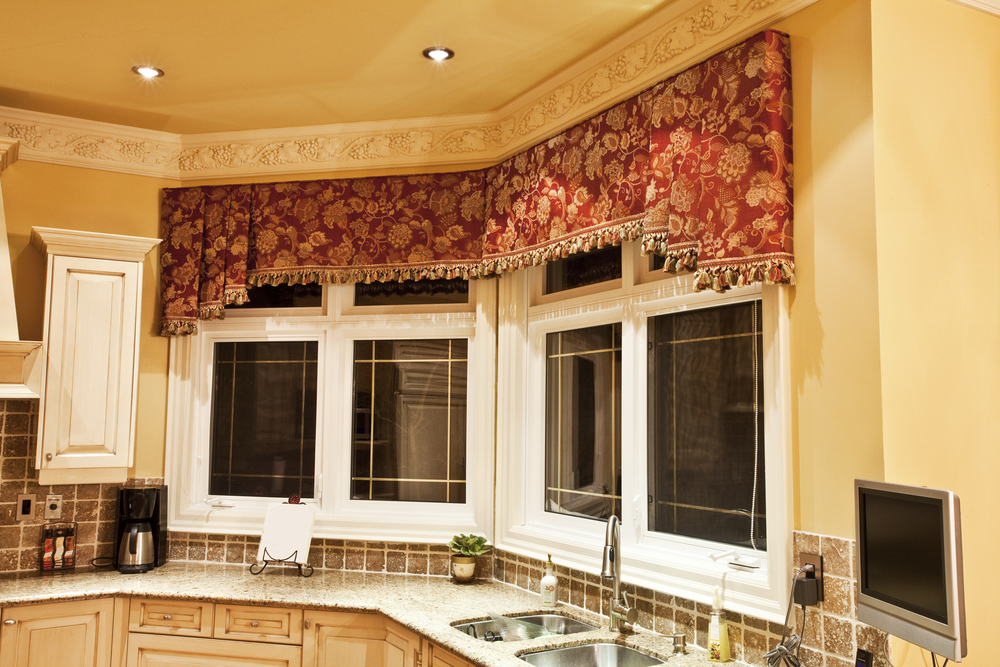 curtains as window treatments in a kitchen